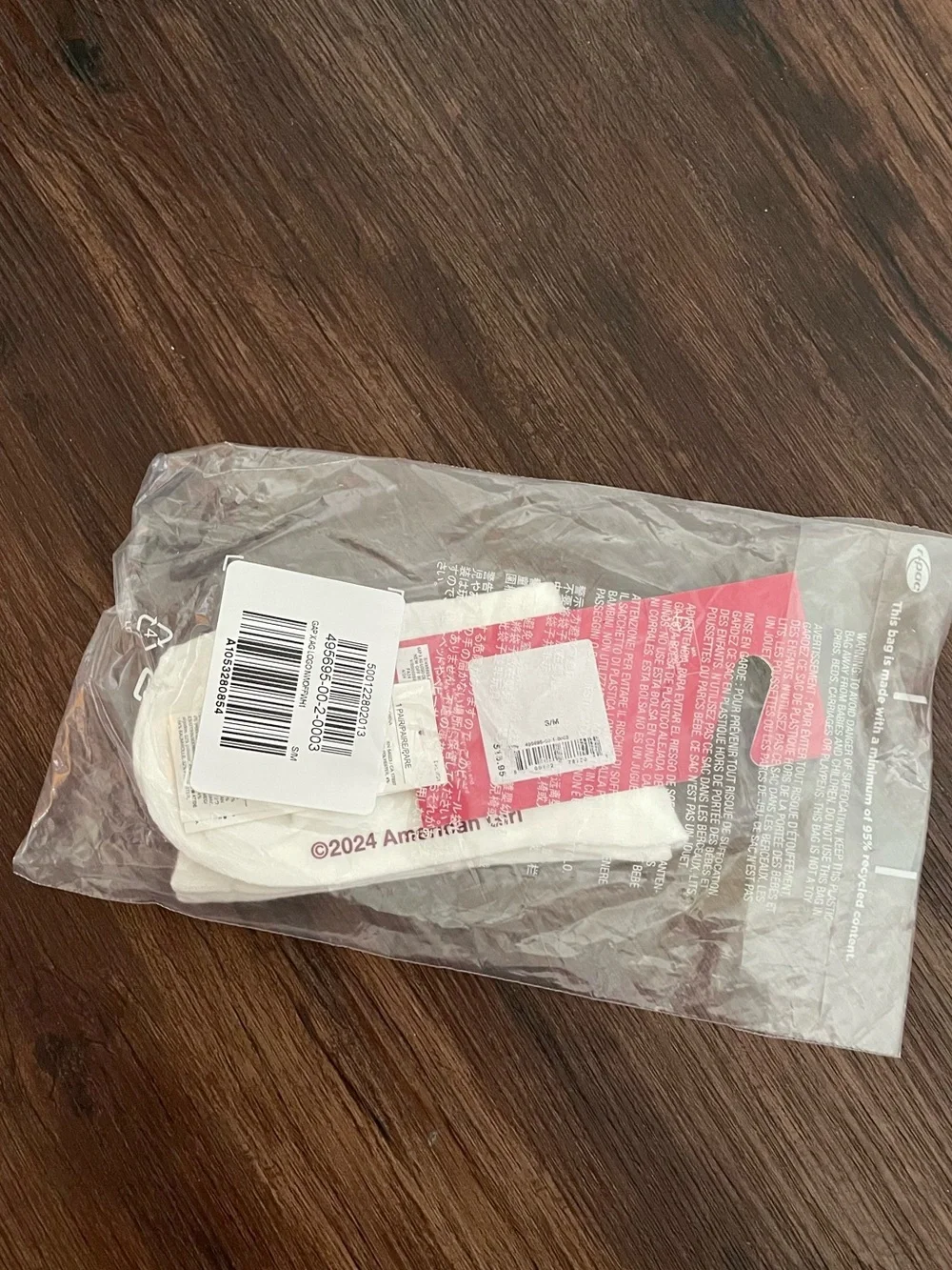NWT GAP x American Girl White Crew Socks for Girls size S/M